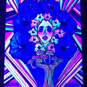 Psychedelic Art UV Reactive Retro Wall Art image 2