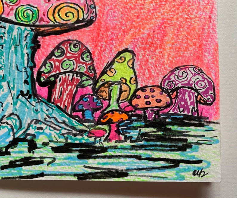 Mushroom Psychedelic Art Greeting Card image 5