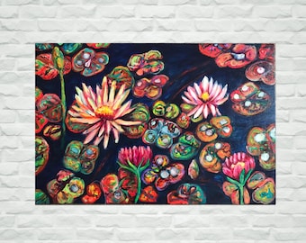 Water Lilies Abstract Painting Original Art