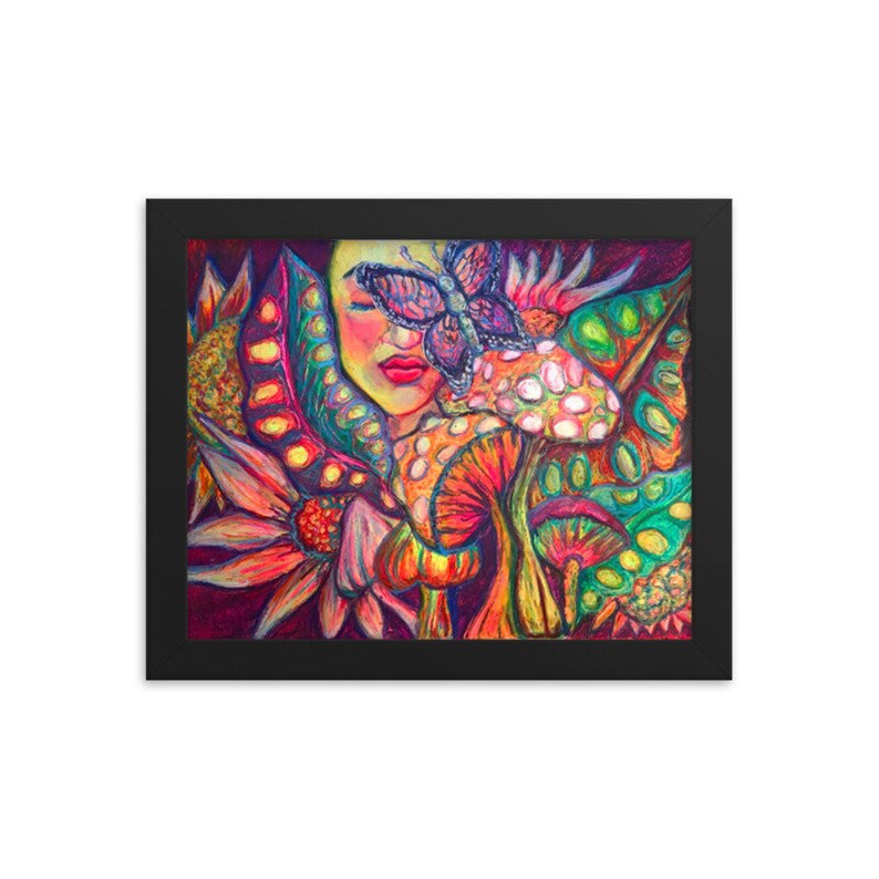 Psychedelic Mushroom Forest Gaia Art Framed Poster image 9