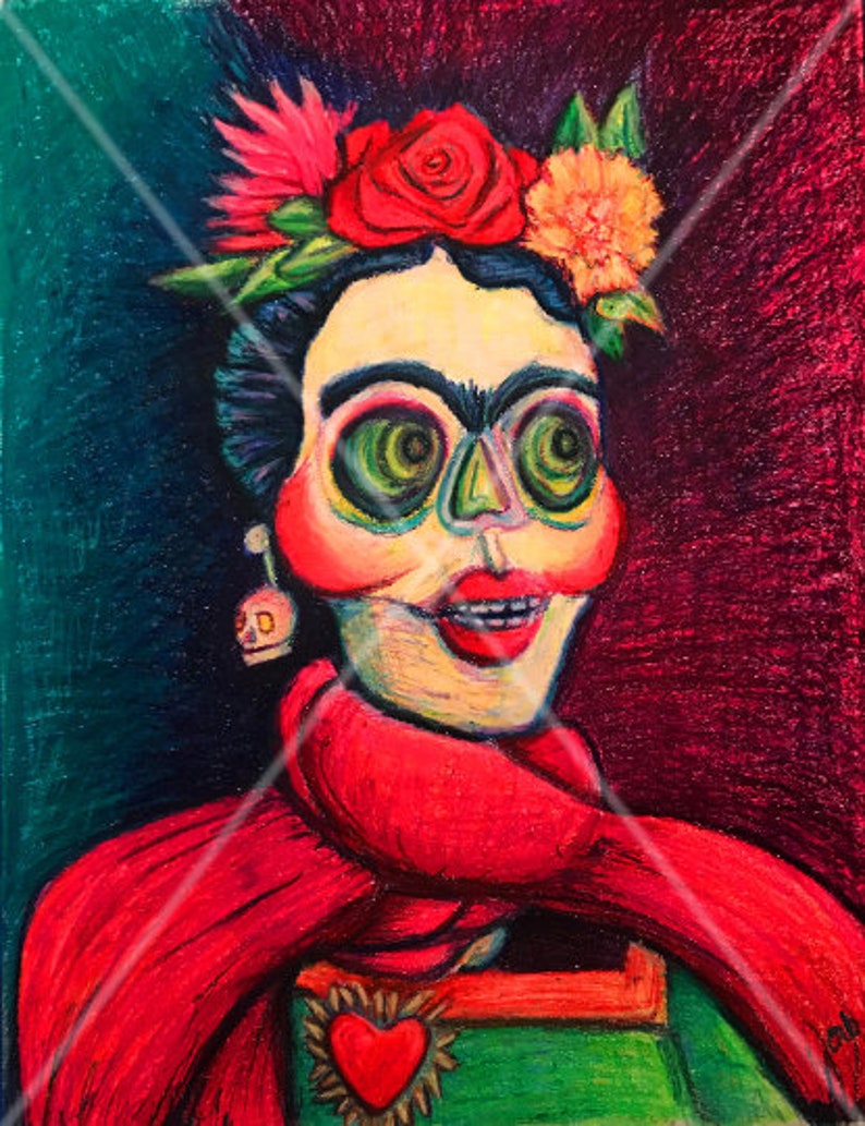 Dia de los Muertos Frida Kahlo Skeleton Four Art Prints | Etsy