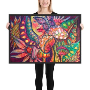 Psychedelic Mushroom Forest Gaia Art Framed Poster image 2