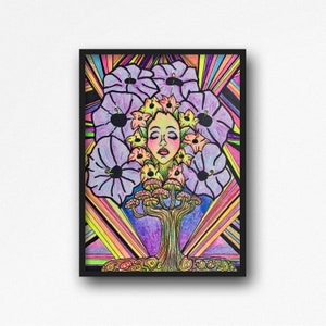 Psychedelic Art UV Reactive Retro Wall Art image 3