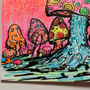 Mushroom Psychedelic Art Greeting Card image 4