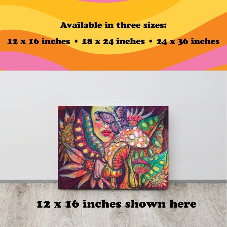 Psychedelic Woodland Mushroom Goddess Canvas Art image 4