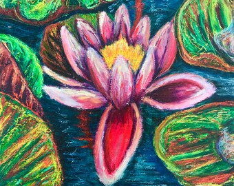 Lotus Wall Art Original Oil Painting