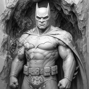 3D Illusion - Laser Burn PNG - Engrave - Laser Ready - Digital Design File - Wall Frame - Bat Superhero Character