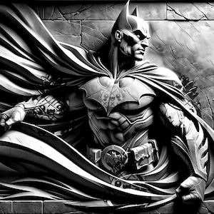 3D Illusion - Laser Burn PNG - Engrave - Laser Ready - Digital Design File - Wall Frame - Caped Superhero Character