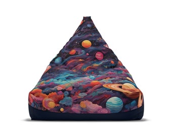 Celestial Explorer Space Bean Bag Chair Cover