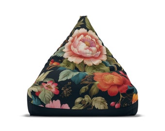 Floral Luxe Noir Bean Bag Chair Cover