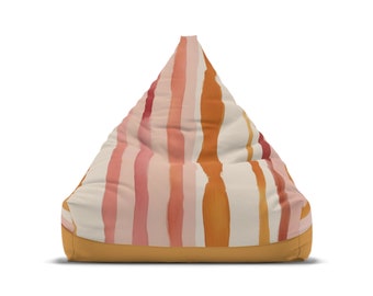 Desert Stripes Midcentury Modern Bean Bag Chair Cover