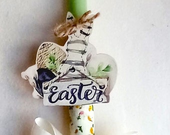Greek Easter Lampada, Green-Easter Bunny