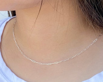Hailey Rectangular Chain Necklace Silver - PORTRAIT REPORT(포트레이트리포트)