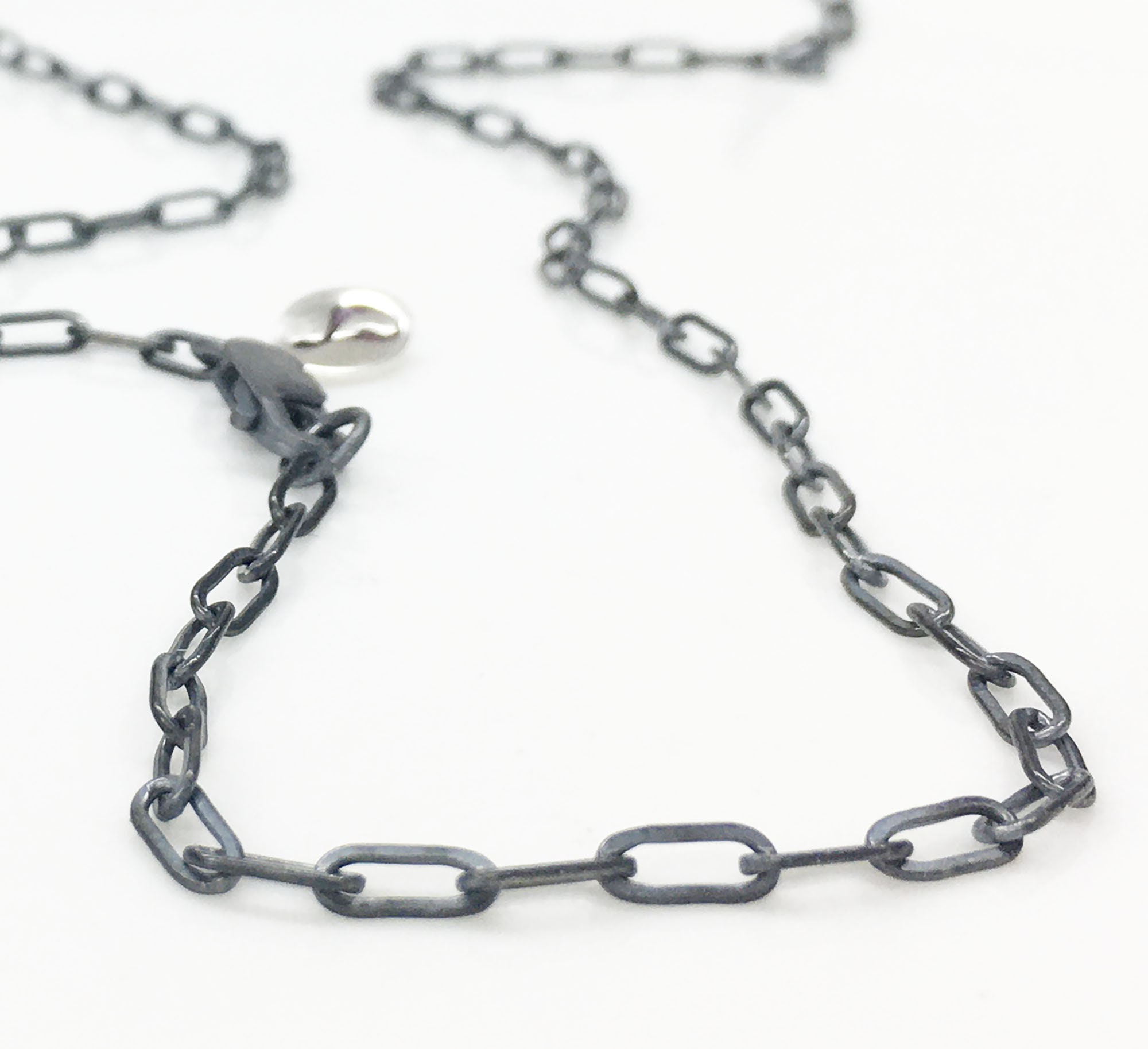 Oxidized Sterling Silver Chain Necklace 