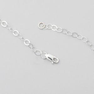 Puede incluir: Un collar de cadena de plata con un cierre de langosta y un anillo de salto.