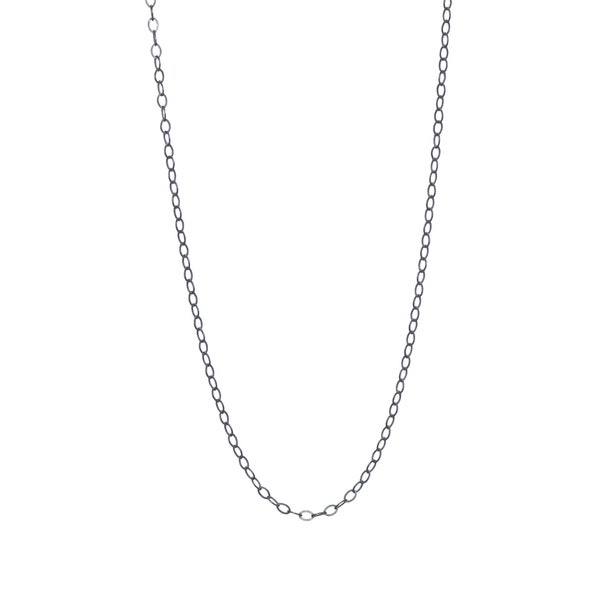 2.8 mm Oval Links, .925 Oxidized Sterling Silver Chain Necklace * modern | minimalist | industrial* Choose your length!