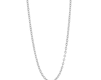Oxidized Sterling Silver Chain Necklace: 3.6mm Round Links