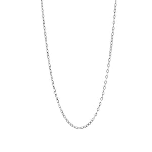 2 mm Dainty Oval Links, .925 Oxidized Sterling Silver Chain Necklace * modern | minimalist | industrial * Choose your length!