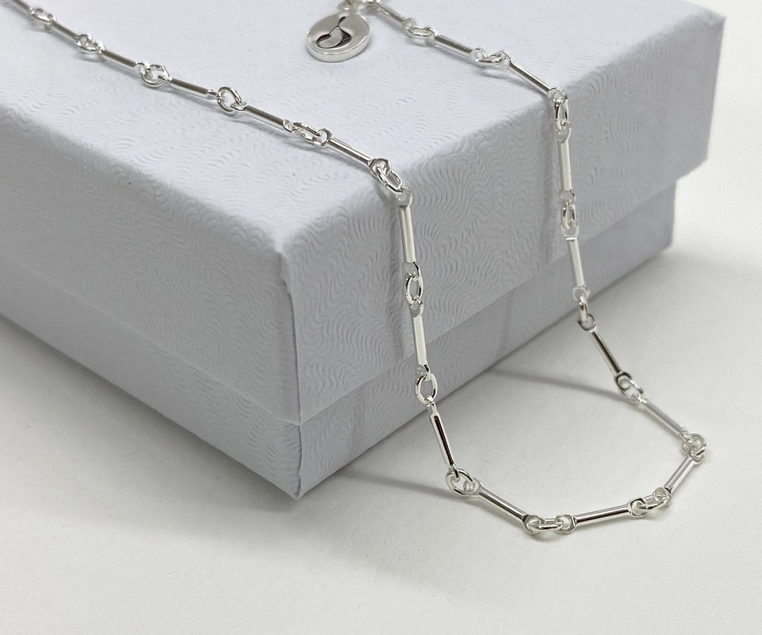 Sterling Silver Chain Necklace With LONG-SHORT Alternating - Etsy