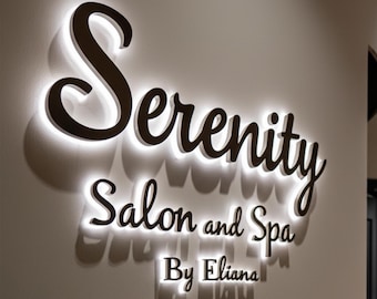 Custom 3D LED Backlit Metal Logo Sign for Business, Office Reception & Storefront Wall Logo