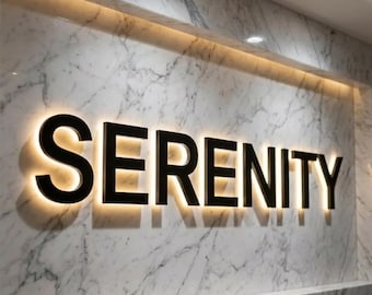 Custom 3D LED Backlit Stainless Steel Logo Sign for Business,Office, Reception & Storefront