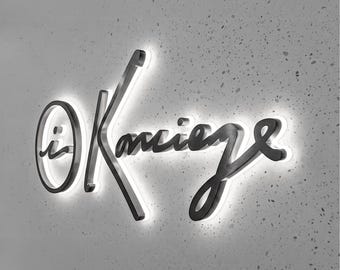 Custom LED Logo Sign, Backlit Metal Business Sign, Personalized Illuminated Wall Sign for Storefront Office Branding