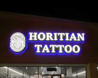 Outdoor LED Business Logo Sign, Custom Backlit Waterproof Storefront Sign