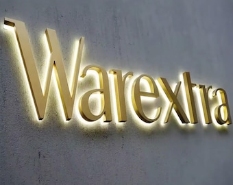 Custom LED Backlit Logo for Business 3D Metal Wall Display for Office & Reception