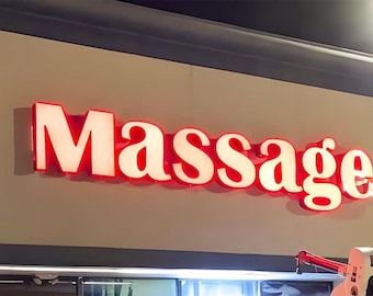 Outdoor LED Channel Letter Sign with Backboard, Custom Illuminated Storefront Logo