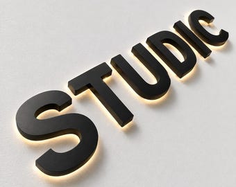 Custom 3D LED Backlit Metal Logo Sign for Business, Office Reception & Storefront Wall Logo