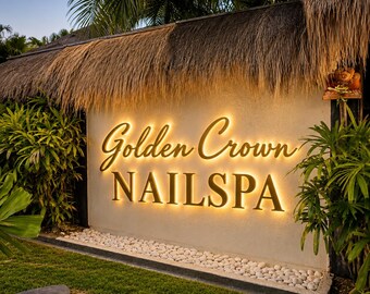Letrero comercial 3D, Letrero con logotipo de empresa personalizado, Letrero de oficina cortado con láser, Letrero para salón de belleza y clínica, Letrero LED, Letreros personalizados a medida
