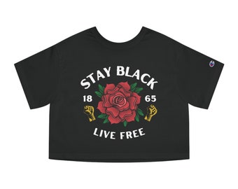 Stay Black 1865 Cropped T-Shirt | Unisex T-Shirt| Genderless Apparel| Black History