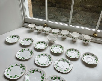 Colclough Ivy Leaf 20 Piece Bone China Tea Set - Vintage