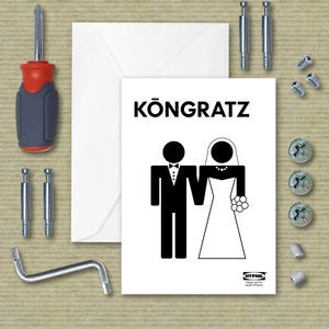 Paródia de instruções da Ikea para cartão de casamento