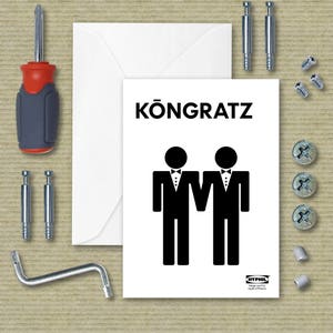 Cartão de felicitações de casamento para 2 noivos Paródia de instruções da Ikea