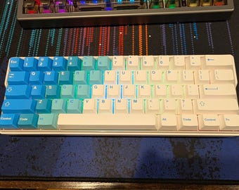 Blue White Kemove DK61 Compact 60% Wireless Keyboard