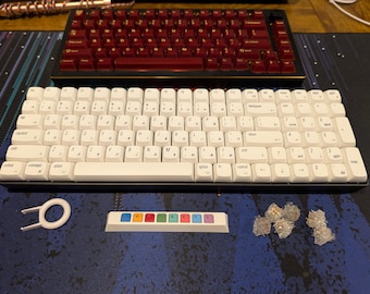 White and Black 96% Keyboard - Novice 100 with XDA Keycaps and Tactile Switches