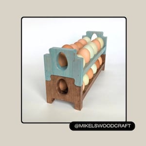 Stackable Interlocking Wood Egg Tray, Maple Hardwood, Wooden Egg Rack, Wood Egg Carton, Egg Holder Storage