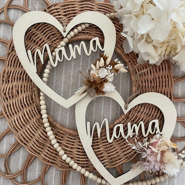 Holzherz Mama • Muttertag • Mama personalisierte Geschenke