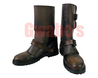 Botte courte en cuir inspirée de Cal Kestis | Bottes courtes Cal kestis | Chaussures en cuir pour le jeu Fallen Order Jedi