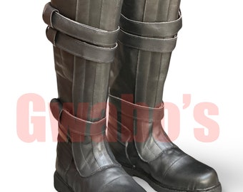 Bottes en cuir noires inspirées d'Anakin Skywalker - chaussures de Cosplay Star Wars - chaussures en cuir noir Anakin Cosplay