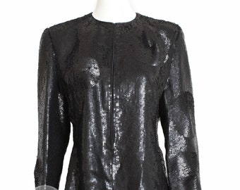 Mary McFadden Couture Jacket Sequins Evening Cocktail Formal Embellished Vintage 1990s HTF