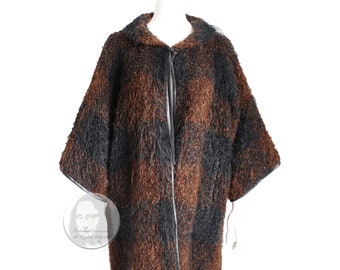Vintage Bonnie Cashin Mohair Knit Coat: Sills NOH Leather Trim, 1950s