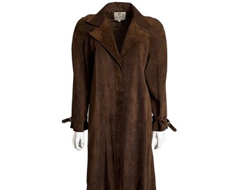 Gucci Suede Coat & Skirt 2pc Set Brown Mocha Suede Leather