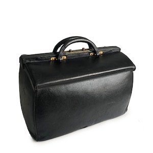 Antique Louis Vuitton Black Doctors Bag Sac Cabine Rare Travel Bag Early 20th Century