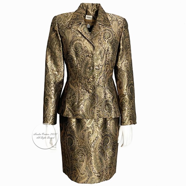 Vintage Naeem Khan Champagne Silk Beaded Jacket Size 8