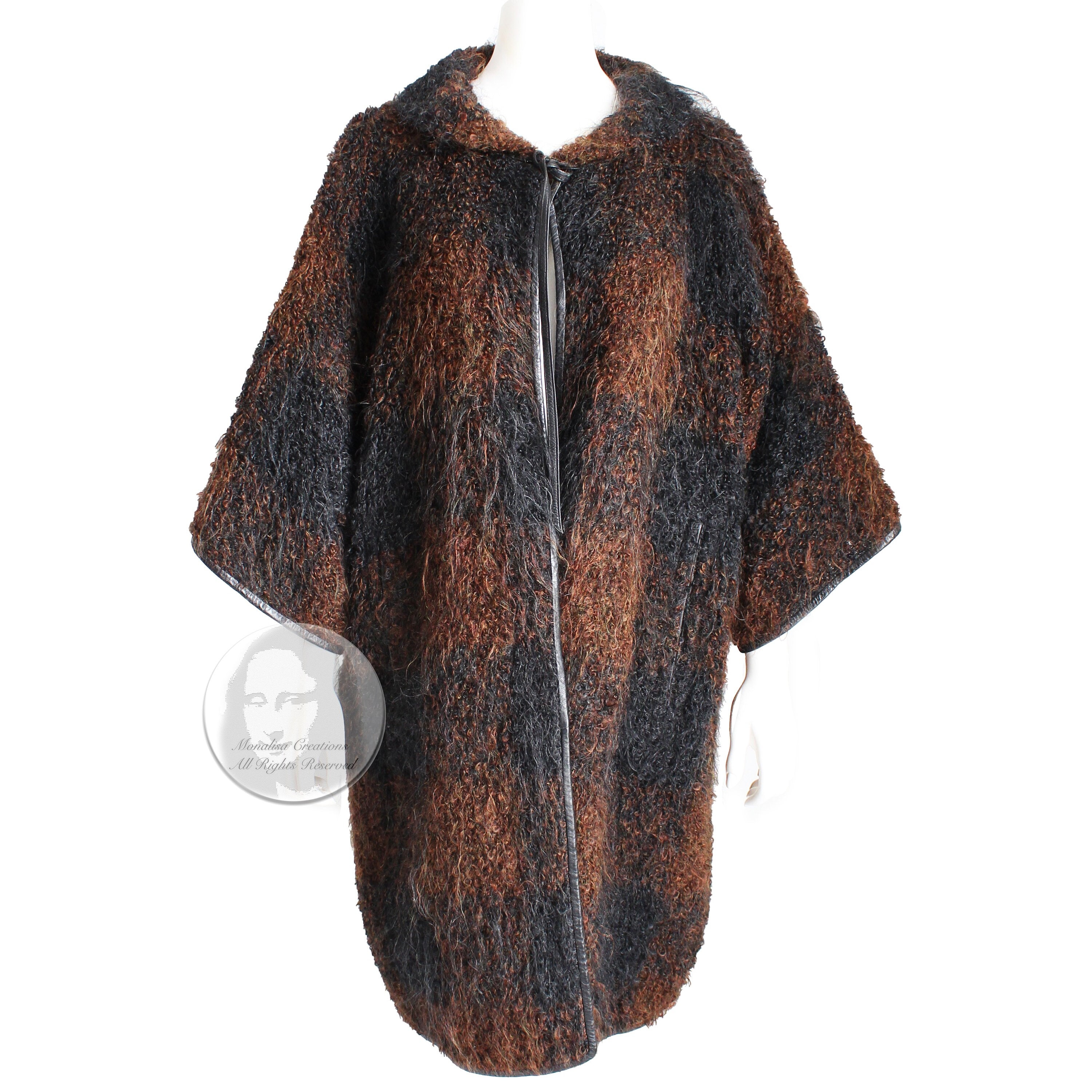 Vintage Bonnie Cashin Mohair Knit Coat: Sills NOH Leather Trim