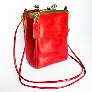 70s Bonnie Cashin for Coach Double Entry Swinger Bag Red Leather