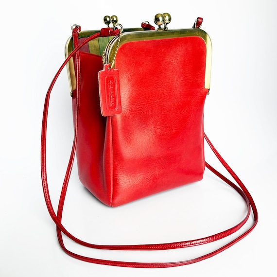 70s Bonnie Cashin for Coach Double Entry Swinger Bag Red Leather