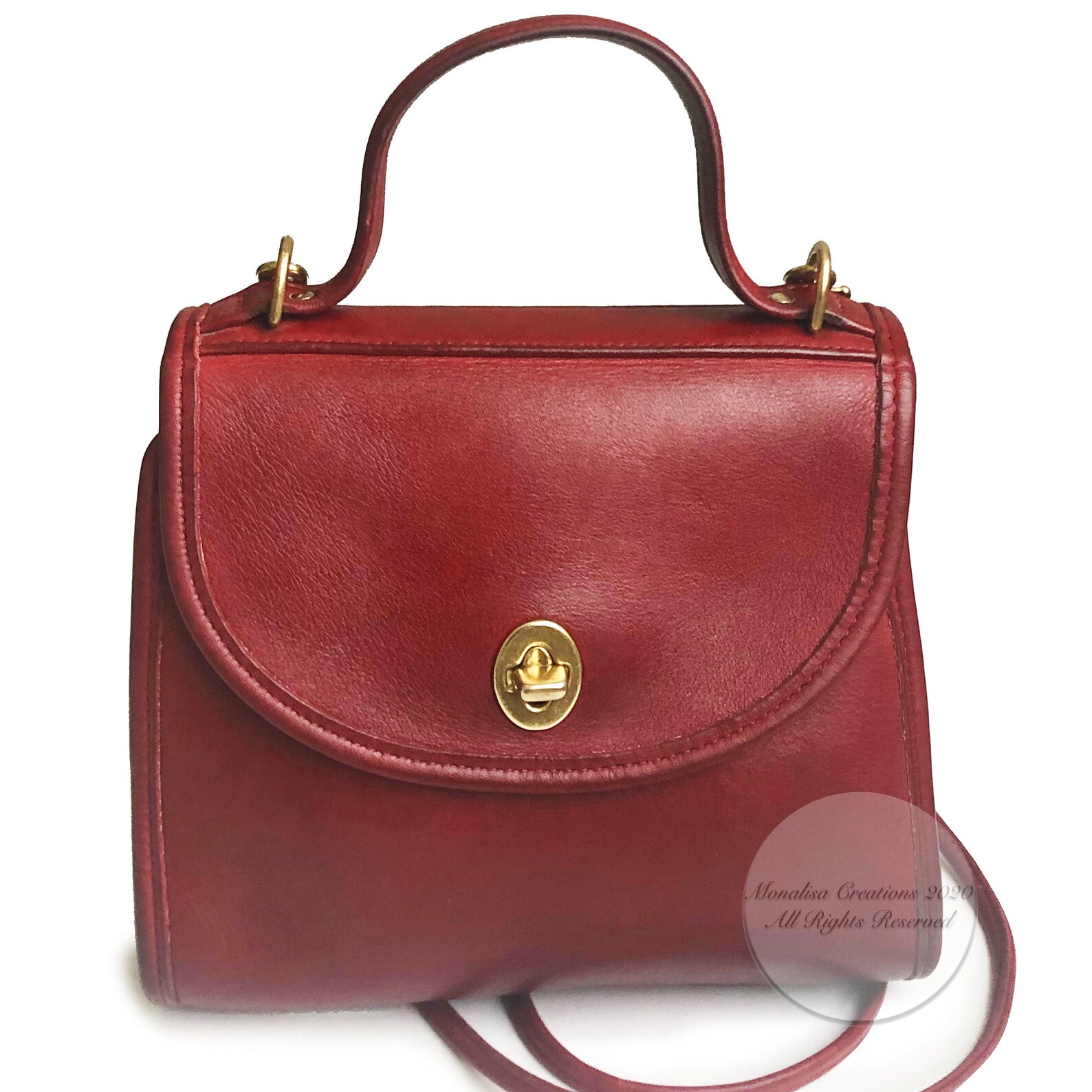 Vintage Coach Regina Bag 9983 HTF Red Leather with Strap 90s Etsy